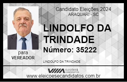 Candidato LINDOLFO DA TRINDADE 2024 - ARAQUARI - Eleições