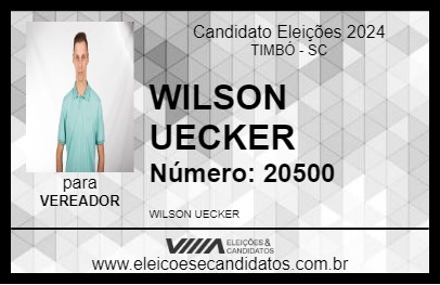 Candidato WILSON UECKER NICK 2024 - TIMBÓ - Eleições