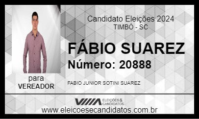 Candidato FABIO SOTINI 2024 - TIMBÓ - Eleições