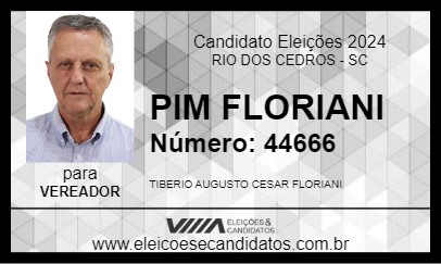 Candidato PIM FLORIANI 2024 - RIO DOS CEDROS - Eleições