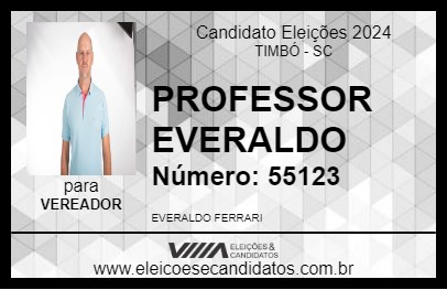 Candidato PROFESSOR EVERALDO 2024 - TIMBÓ - Eleições