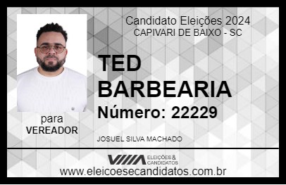 Candidato TED BARBEARIA 2024 - CAPIVARI DE BAIXO - Eleições