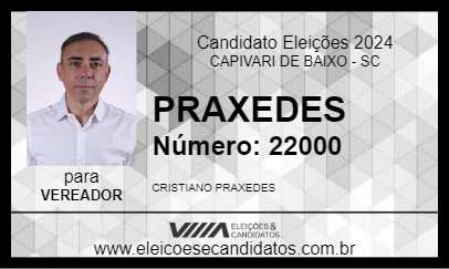 Candidato PRAXEDES 2024 - CAPIVARI DE BAIXO - Eleições