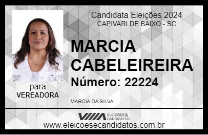 Candidato MARCIA CABELEIREIRA 2024 - CAPIVARI DE BAIXO - Eleições