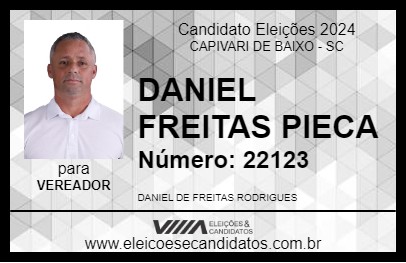 Candidato DANIEL FREITAS PIECA 2024 - CAPIVARI DE BAIXO - Eleições