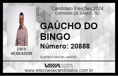 Candidato GAÚCHO DO BINGO 2024 - CAPIVARI DE BAIXO - Eleições