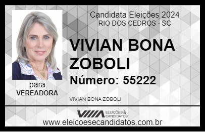 Candidato VIVIAN BONA ZOBOLI 2024 - RIO DOS CEDROS - Eleições