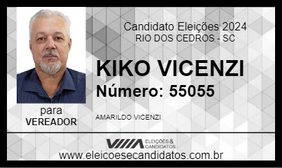 Candidato KIKO VICENZI 2024 - RIO DOS CEDROS - Eleições