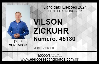 Candidato VILSON ZICKUHR 2024 - BENEDITO NOVO - Eleições