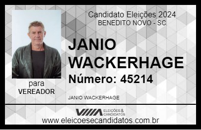 Candidato JANIO WACKERHAGE 2024 - BENEDITO NOVO - Eleições