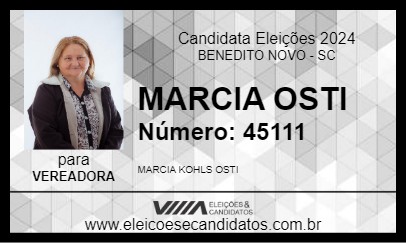 Candidato MARCIA OSTI 2024 - BENEDITO NOVO - Eleições