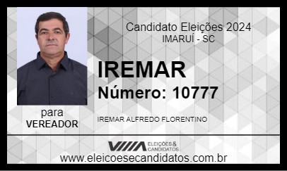 Candidato IREMAR 2024 - IMARUÍ - Eleições