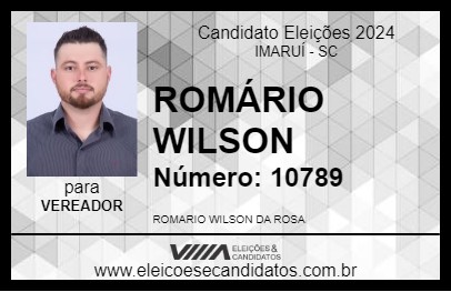 Candidato ROMÁRIO WILSON 2024 - IMARUÍ - Eleições