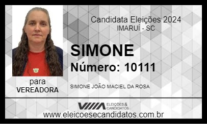 Candidato SIMONE 2024 - IMARUÍ - Eleições