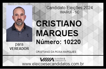 Candidato CRISTIANO MARQUES 2024 - IMARUÍ - Eleições