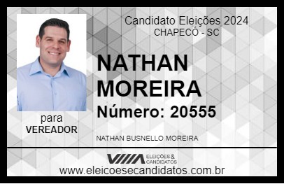 Candidato NATHAN MOREIRA 2024 - CHAPECÓ - Eleições