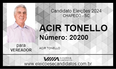 Candidato ACIR TONELLO 2024 - CHAPECÓ - Eleições