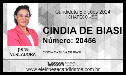 Candidato CINDIA DE BIASI 2024 - CHAPECÓ - Eleições