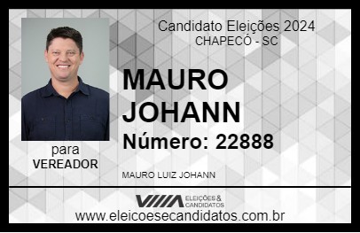 Candidato MAURO JOHANN 2024 - CHAPECÓ - Eleições