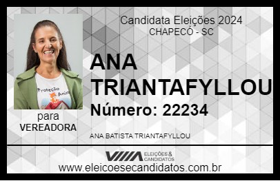 Candidato ANA TRIANTAFYLLOU 2024 - CHAPECÓ - Eleições