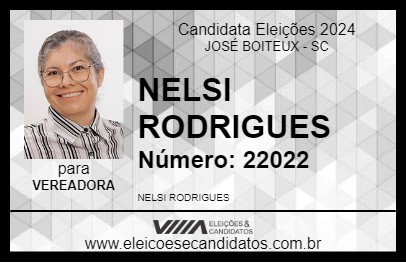 Candidato NELSI RODRIGUES 2024 - JOSÉ BOITEUX - Eleições