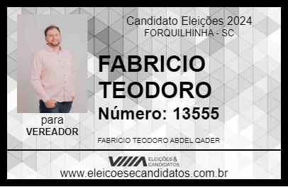 Candidato FABRICIO TEODORO 2024 - FORQUILHINHA - Eleições