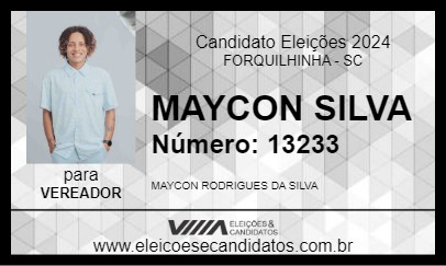 Candidato MAYCON SILVA 2024 - FORQUILHINHA - Eleições