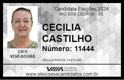 Candidato CECILIA CASTILHO 2024 - RIO DOS CEDROS - Eleições