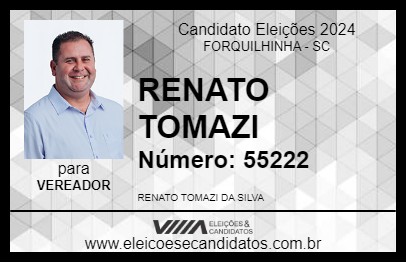 Candidato RENATO TOMAZI 2024 - FORQUILHINHA - Eleições