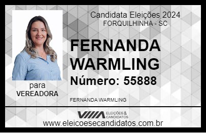 Candidato FERNANDA WARMLING 2024 - FORQUILHINHA - Eleições