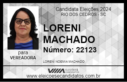 Candidato LORENI MACHADO 2024 - RIO DOS CEDROS - Eleições