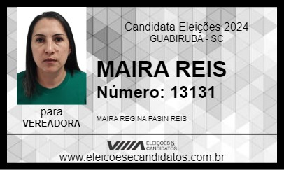 Candidato MAIRA REIS 2024 - GUABIRUBA - Eleições