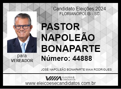 Candidato PASTOR NAPOLEÃO BONAPARTE 2024 - FLORIANÓPOLIS - Eleições