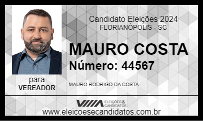 Candidato MAURO COSTA 2024 - FLORIANÓPOLIS - Eleições