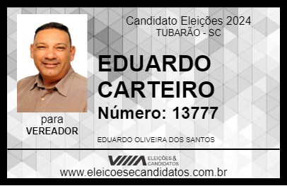 Candidato EDUARDO CARTEIRO 2024 - TUBARÃO - Eleições