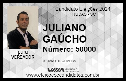 Candidato JULIANO GAÚCHO  2024 - TIJUCAS - Eleições