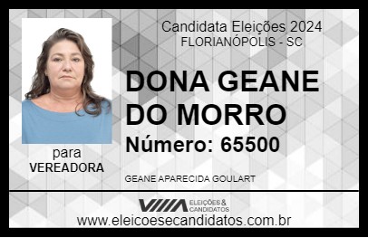 Candidato DONA GEANE DO MORRO 2024 - FLORIANÓPOLIS - Eleições