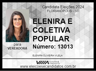 Candidato ELENIRA E COLETIVA POPULAR 2024 - FLORIANÓPOLIS - Eleições