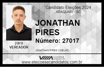 Candidato JONATHAN PIRES 2024 - ARAQUARI - Eleições