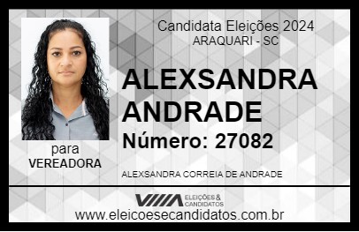 Candidato ALEXSANDRA ANDRADE 2024 - ARAQUARI - Eleições