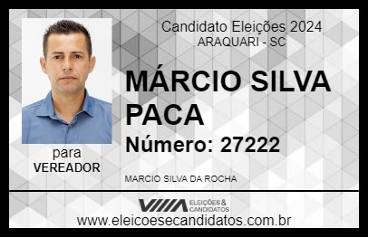 Candidato MÁRCIO SILVA    PACA 2024 - ARAQUARI - Eleições