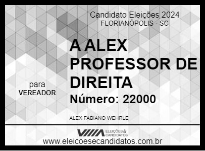 Candidato A ALEX PROFESSOR DE DIREITA 2024 - FLORIANÓPOLIS - Eleições