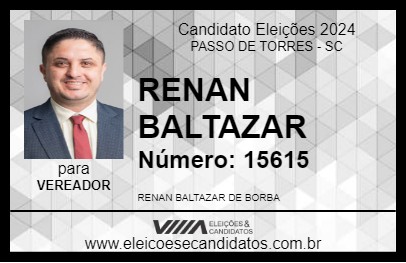 Candidato RENAN BALTAZAR 2024 - PASSO DE TORRES - Eleições