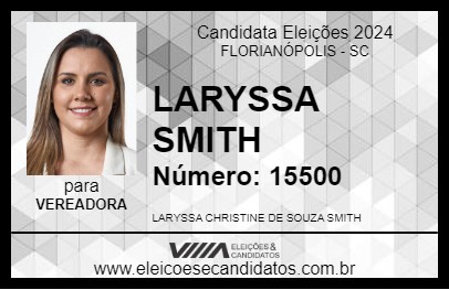 Candidato LARYSSA  SMITH 2024 - FLORIANÓPOLIS - Eleições