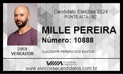 Candidato MILLE PEREIRA 2024 - PONTE ALTA - Eleições