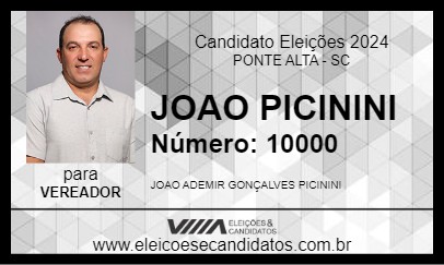 Candidato JOAO PICININI 2024 - PONTE ALTA - Eleições