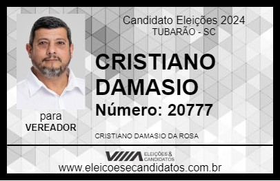 Candidato CRISTIANO DAMASIO 2024 - TUBARÃO - Eleições