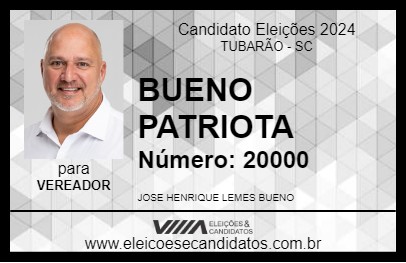 Candidato BUENO PATRIOTA 2024 - TUBARÃO - Eleições