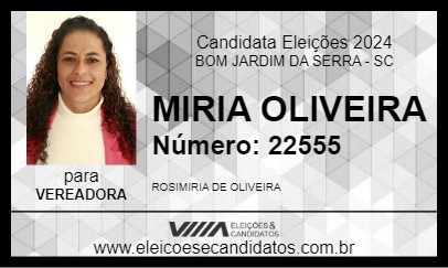 Candidato MIRIA OLIVEIRA 2024 - BOM JARDIM DA SERRA - Eleições