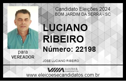 Candidato LUCIANO RIBEIRO 2024 - BOM JARDIM DA SERRA - Eleições